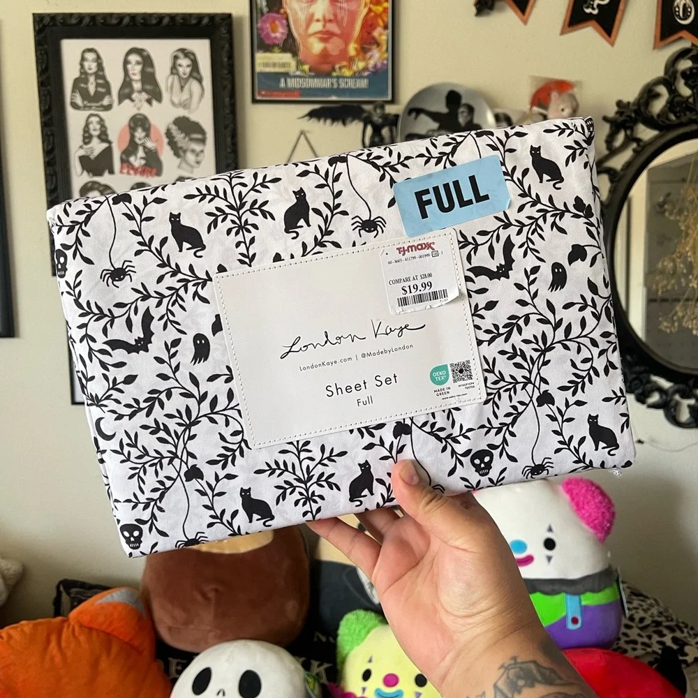 London Kaye Halloween Ghost Bed Sheet Set FULL